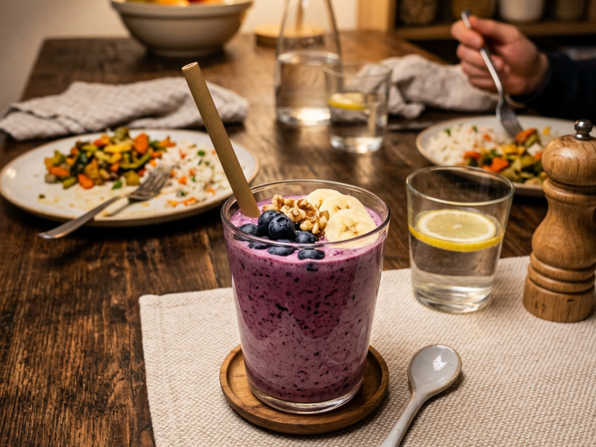 Blaubeer-Bananen-Shake
