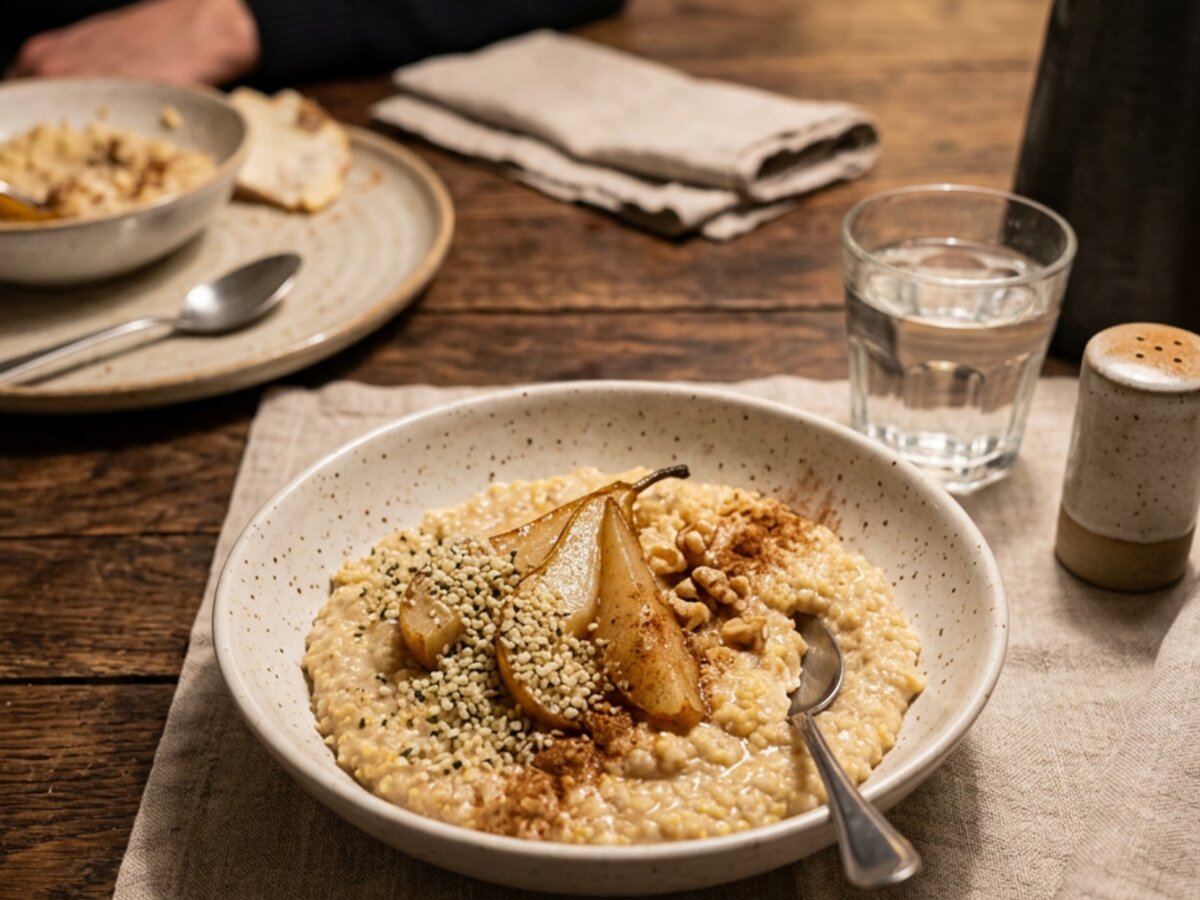 Hirse-Porridge mit Birne