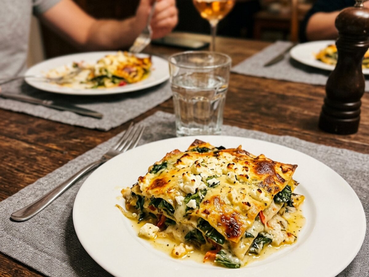 Mangold-Lasagne mit Feta